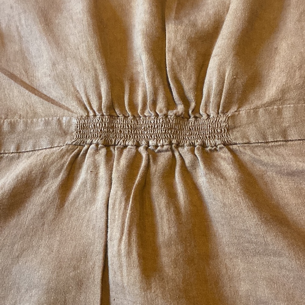 Lands End Womens Brown Linen Sleeveless Blouse (14) - Picture 5 of 12